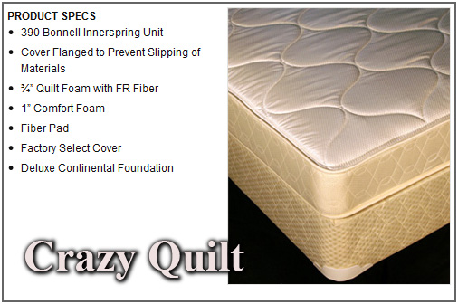 Crazy Quilt Twin Size Mattress and Boxspring Set - 610-1ST