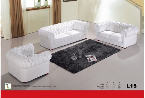 Aspen White 3pc Set (Sofa+Love+Chair) Ti L15SLC