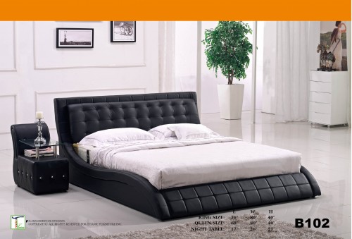 Smooth Design Black Queen Bed Ti B102QB