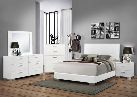 5pc Felicity White King Bedroom Set cs203501KESet