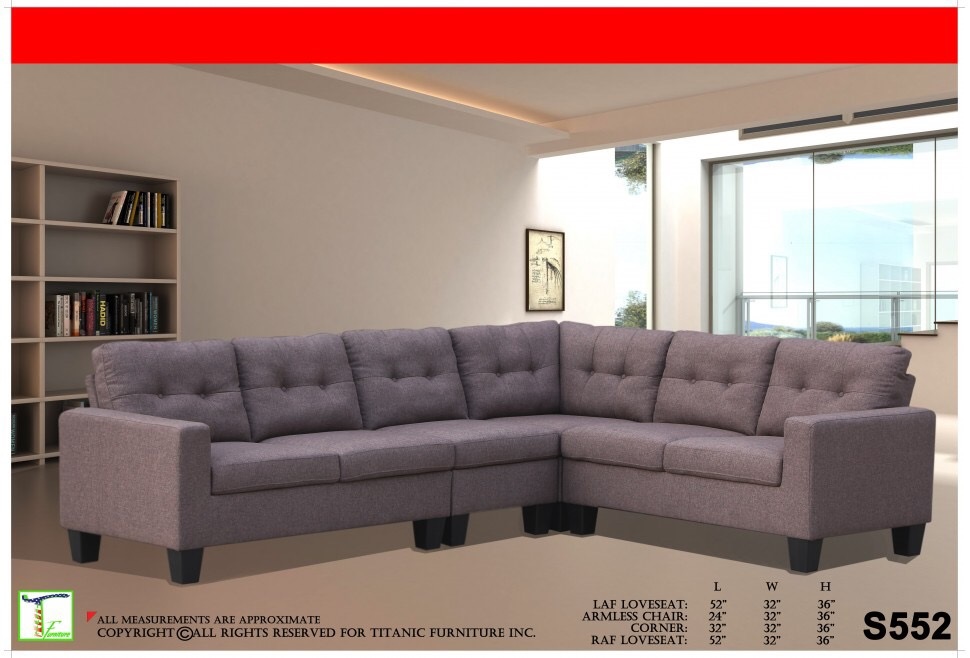 Lancaster Brown 4pc Sectional Ti S552