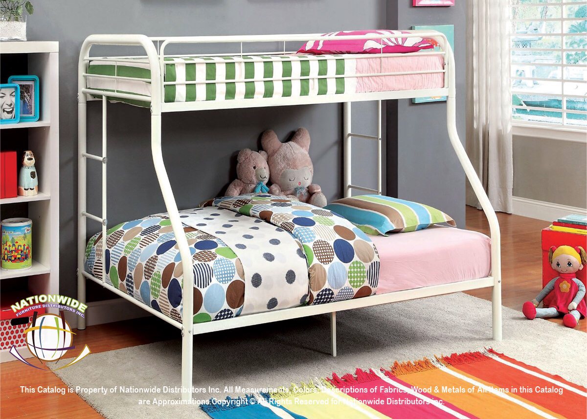 Essential White Twin/Full Bunk Bed Na S494