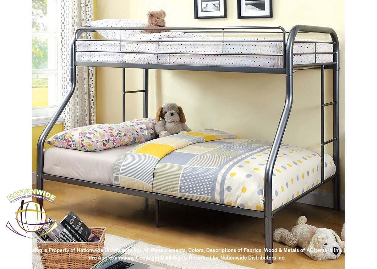 Essential Gray Twin/Full Bunk Bed Na S490