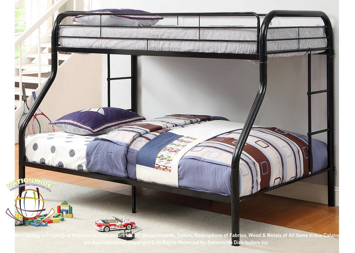 Essential Black Twin/Full Bunk Bed Na S495