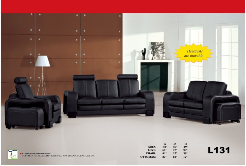 Modern Black Loveseat Ti L131L