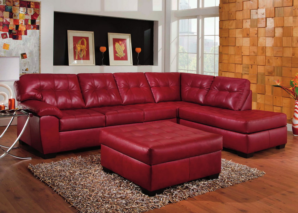 Miles Red 2pc Sectional Na U160-2