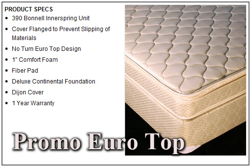 Promo Euro Top Twin Mattress - 615-1MT