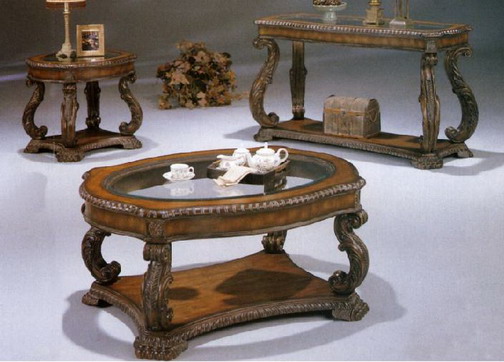 Antique Style Carved Coffee Table cs3892