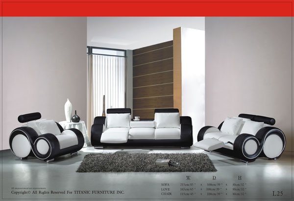 Ultra Modern Black & White Swirl Sofa Ti L25S