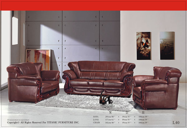 Brown Sofa with Wood Bottom Ti L40S