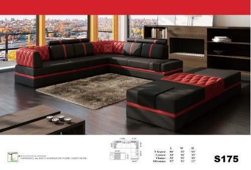Live Inn Black Sectional Sofa Ti S175