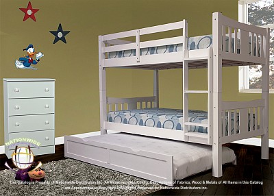 Revere White Trundle Bunk Bed Na S375BBT