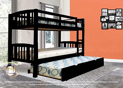 Revere Black Trundle Bunk Bed Na S380BBT