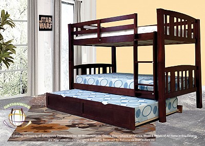 Revere Cherry Trundle Bunk Bed Na S385BBT