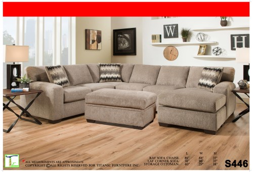 Helga Brown 2pc Sectional Sofa Ti S446