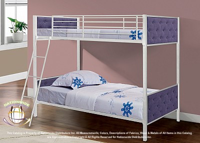 Nelson White & Purple Metal Bunk Bed Na S526BB