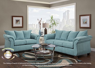 Melbourne Turquoise Microfiber Loveseat Na U313L