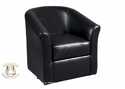 Swivel Black Accent Chair Na U418ASC