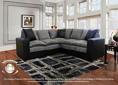 Ingrid Grey 2pc Sectional Sofa Na U618-2